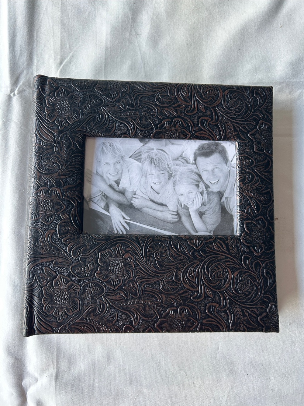 Embossed Floral Photo Album - Dark Brown